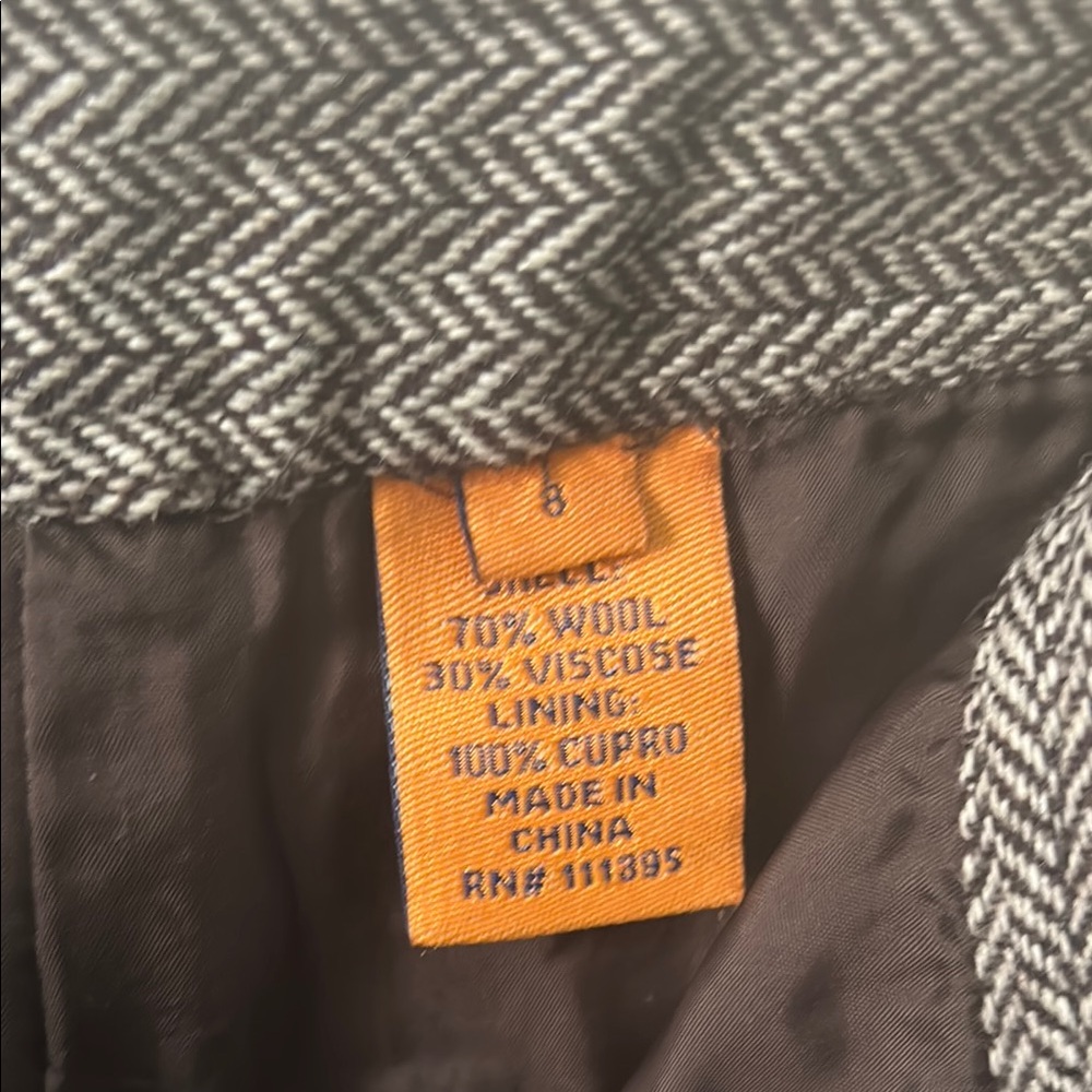 Tory Burch Black and White Herringbone Trousers - Picture 4 of 8